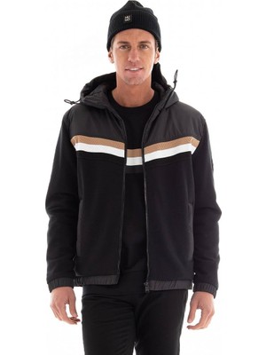 Şanal Erkek Logolu Kapüşonlu Uzun Kollu Günlük Kullanım Siyah Sweatshirt 50501673-001