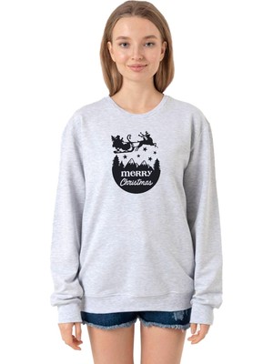 Şanal Tshirthane Merry Christmas Sleigh Grimelanj Kadın 2ip Sweatshirt P21898S4604, L