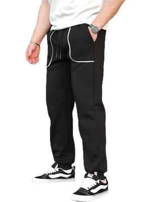 Şanal Madmext Siyah Şerit Detaylı Jogger Eşofman Altı E6581,SIYAH Xl