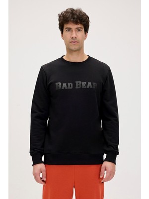 Şanal Bad Bear Baskılı Sweatshirt Crewneck, Xxl, 25.02.12.029, Siyah, Erkek