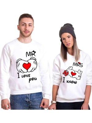 Şanal Tshirthane Mr. Mrs. Kalp Sevgili Kombinleri Sweatshirt Kombini, Kadın, L-Tek Ürün Fiyatıdır, Kombin Yapmak Için En Az 2 Adet Sepete Ekleyiniz