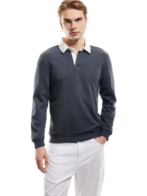 Şanal Koton Polo Neck Sweatshirt