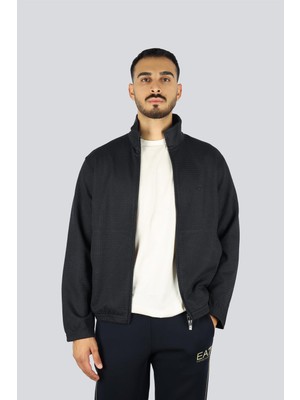 Şanal Emporio Armani Jakarlı Pamuklu Regular Fit Dik Yaka Fermuarlı Sweat Erkek Sweat EM003444 AF13700 FB297