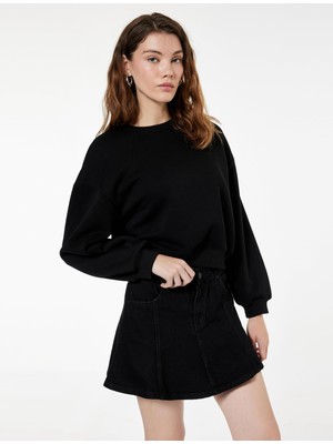 Şanal Regular Fit Üç Iplik Şardonlu Uzun Kollu Bisiklet Yaka Basic Sweatshirt