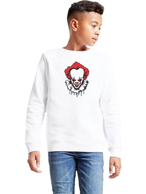 Şanal Tshirthane Pennywise Face Beyaz Çocuk 2ip Sweatshirt P22505S5977, 13-14 Yaş