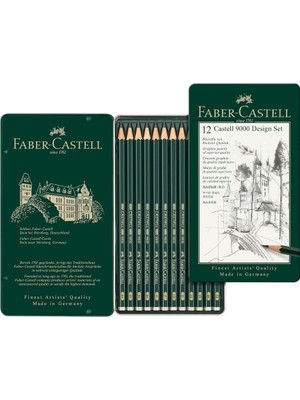 Şanal Faber-Castell 9000 Design Set (5b-5h), Naturel / Siyah
