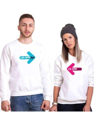 Şanal Tshirthane I,m With Tohether Sevgili Kombinleri Sweatshirt Kombini, Erkek, 2xl-Tek Ürün Fiyatıdır, Kombin Yapmak Için En Az 2 Adet Sepete Ekleyiniz