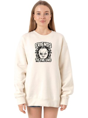 Şanal Tshirthane Friends Til The End Ekru Kadın 2ip Sweatshirt P21118S4577, S