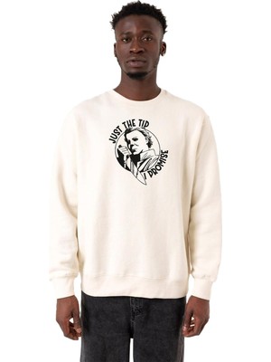 Şanal Tshirthane Just The Tip I Promise Halloween Ekru Erkek 2ip Sweatshirt P21777S7402, L