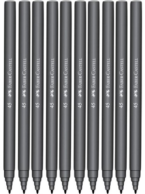 Şanal Faber-Castell Iğne Uçlu Keçeli Kalem Seti, 10’lu, Siyah Renk, Havalandırmalı Kapak, Kağıt ve Karton Yüzeyler Için Uygun