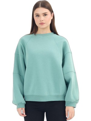 Şanal Slazenger Vıa Kadın Oversıze Yeşil Sweatshırt