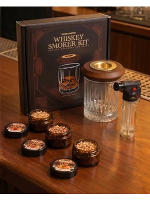 aklow akyoleticaret Unchained Workshop Viski Tütsüleme Takımı/kokteyl Tütsüleme Kiti; 8 Parça Kahve Tütsüleme Seti