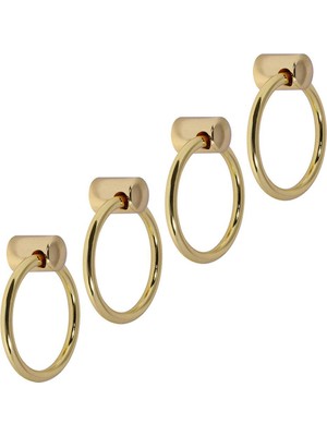 Şanal BADEM10 Nobel Sarkaç Dolap Çekmece Kulpu Kulbu Gold Metal Halka Kulp (4 Adet)