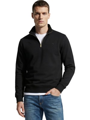 Şanal Anthony Jackson Premium Erkek Yakası Fermuarlı Sweatshirt Emilio (Siyah, Xl)