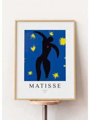 Pena Tablo Henri Matisse - Icarus Ahşap Çerçeveli Tablo - Matisse Sanat Eserleri Modern Oturma Odası Dekoru