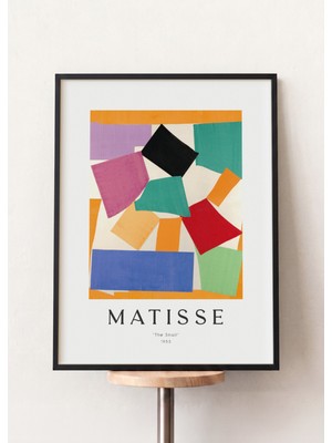 Pena Tablo Henri Matisse - The Snail Siyah Çerçeveli Tablo - Matisse Sanat Eserleri Modern Oturma Odası Dekoru