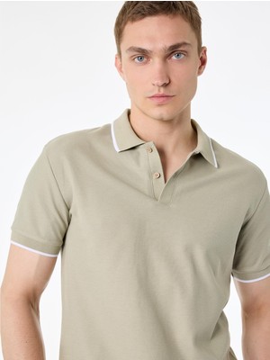 Şanal Kısa Kollu Pamuklu Pike Kumaş Düğmeli Polo Yaka Slim Fit Tişört
