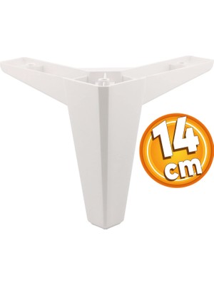 Şanal BADEM10 Sedir Lüks Mobilya Kanepe Sehpa Tv Ünitesi Koltuk Ayağı 14 cm Beyaz Baza Ayak
