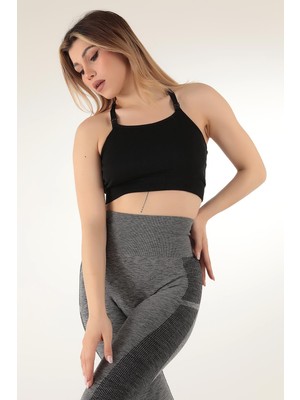 Şanal Doremi Seamless Sırt Detaylı Spor Sütyen Siyah Xl-Xxl