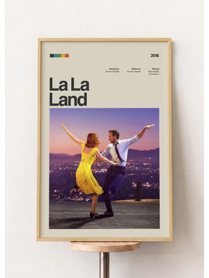 Pena Tablo La La Land Retro Film Posteri Ahşap Çerçeveli Tablo