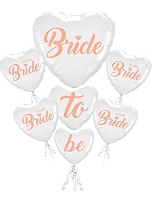 aklow akyoleticaret Bride To Be Beyaz Kalp Folyo Balon Set