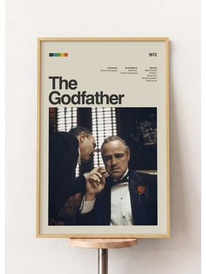 Pena Tablo The Godfather Retro Film Posteri Ahşap Çerçeveli Tablo - Film Poster Tablo
