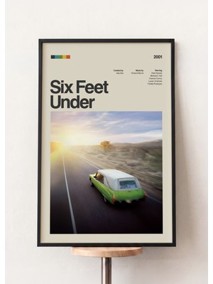 Pena Tablo Six Feet Under Retro Dizi Posteri Siyah Çerçeveli Tablo - Dizi Tabloları