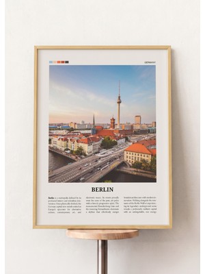 Pena Tablo Berlin Şehir Posteri Ahşap Çerçeveli Tablo - Şehir Posterleri ve Seyahat Tabloları