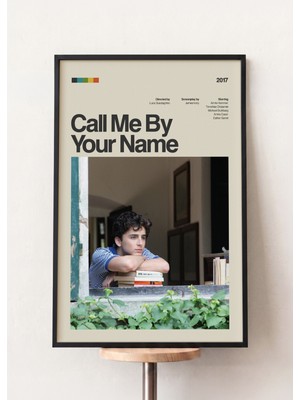 Pena Tablo Call Me By Your Name Retro Film Posteri Siyah Çerçeveli Tablo