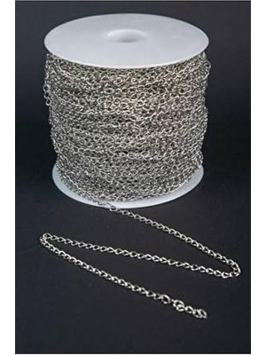 aklow akyoleticaret (5 Metre) Metre Gümüş Renk Metal Metrelik Zincir Takı Zinciri/kolye Bileklik Zinciri, Gümüş