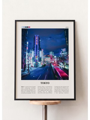 Pena Tablo Tokyo Şehir Posteri Siyah Çerçeveli Tablo - Şehir Posterleri ve Seyahat Tabloları
