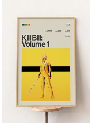 Pena Tablo Kill Bill Vol1 Retro Film Posteri Ahşap Çerçeveli Tablo - Film Poster Tablo