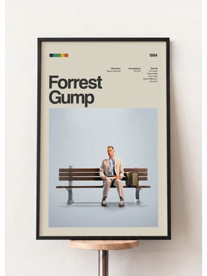Pena Tablo Forrest Gump Retro Film Posteri Siyah Çerçeveli Tablo - Film Tabloları