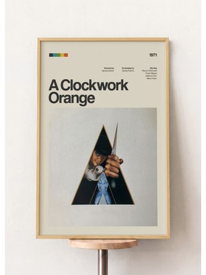 Pena Tablo A Clockwork Orange Retro Film Posteri Ahşap Çerçeveli Tablo - Otomatik Portakal Film Poster Tablo