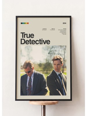 Pena Tablo True Detective Retro Dizi Posteri Siyah Çerçeveli Tablo - Dizi Tabloları