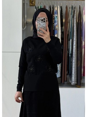 Nuss 204 Taşlı Tunik Siyah