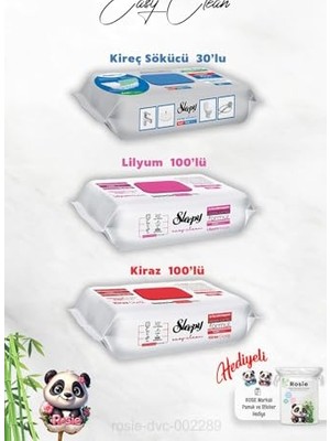 aklow akyoleticaret Kiraz ve Lilyum Katkılı 100'LÜ Kireç Sökücü Temizlik Havlusu, 30'lu ve Rosie Hediye