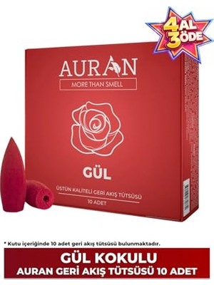 aklow akyoleticaret Gül Kokulu Geri Akış Tütsüsü, Konik Tütsü, Rose Backflow Incense Cones 10 Adet
