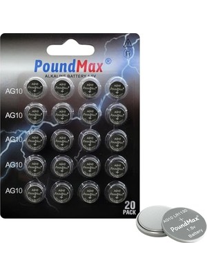 aklow akyoleticaret 20 x AG10 Düğme Hücresi LR1130 1,5V, Alkalin Pil