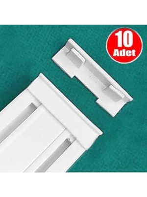 aklow akyoleticaret Geçmeli Ray Perde Son Kilidi ve Korniş Kapağı, 10'lu Paket, 2'li
