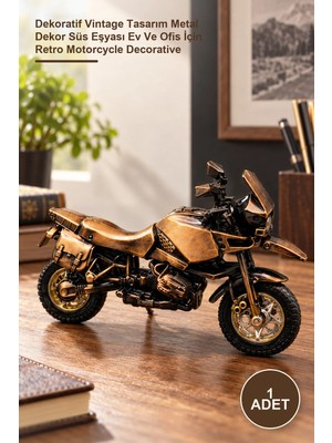 Yenilig 1 Adet Metal Motor – Dekoratif Vintage Tasarım Metal Dekor Süs Eşyası Ev ve Ofis Için Retro Motorcycle Decorative