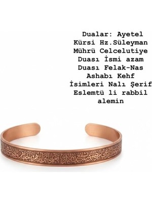 aklow akyoleticaret Ayetel Kürsi Içi Dualı Bakır Bileklik Süleyman Mührü Celcelutiye Ismi Azam Felak-Nas Ashabı Kehf