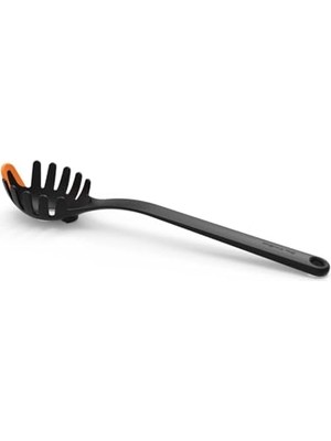 aklow akyoleticaret Makarna Kaşığı, Uzunluk: 29 Cm, Plastik/silikon, Fonksiyonel Şekil, Siyah/turuncu, 1027301