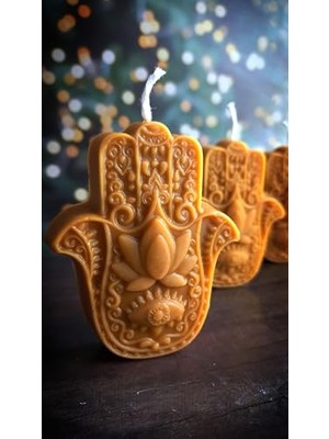 aklow akyoleticaret Balmumu Mum 1 Adet Bereket Eli Hamse Doğal Petek Bal Mumu Beeswax Candle