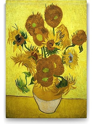 aklow akyoleticaret Sunflowers Eseriyle Vincent Van Gogh Tablosu 60X90 cm