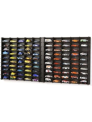 aklow akyoleticaret 1/64 Ölçek Oyuncak Hobi Koleksiyon 100 Araçlık Set Model Oyuncak Araba Rafı-Eskitme Siyah