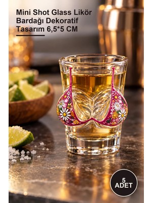 Yenilig 5 Adet Kadın Vücudu Cam Shot Bardak – Mini Shot Glass Likör Bardağı Dekoratif Tasarım 6,5*5 cm