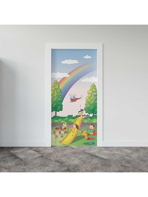 aklow akyoleticaret Çocuk Parkı Desenli Kapı Giydirme Sticker Folyosu