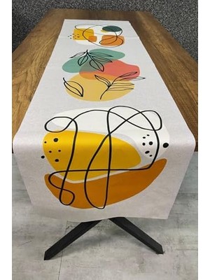 aklow akyoleticaret 40X140 cm Yaprak Desenli Masa Runnerı