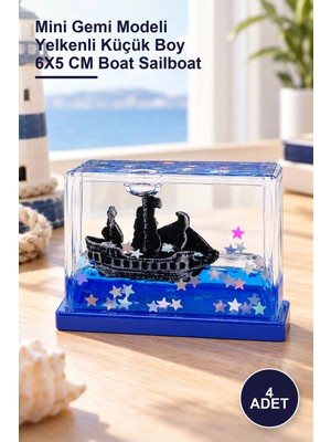 Yenilig 4 Adet Yelken Tasarımlı Batmayan Gemi – Mini Gemi Modeli Yelkenli Küçük Boy 6x5 cm Boat Sailboat